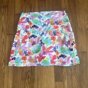 SKEA Active Skort Angelic 15” XS Shorts Under Skirt Rainbow Monstera Golf Tennis